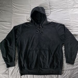 Yeezy Gap Poetic Black Full Zip Hoodie Size 2XL